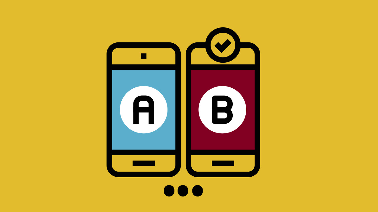 Illustration of A/B testing for mobile optimization.