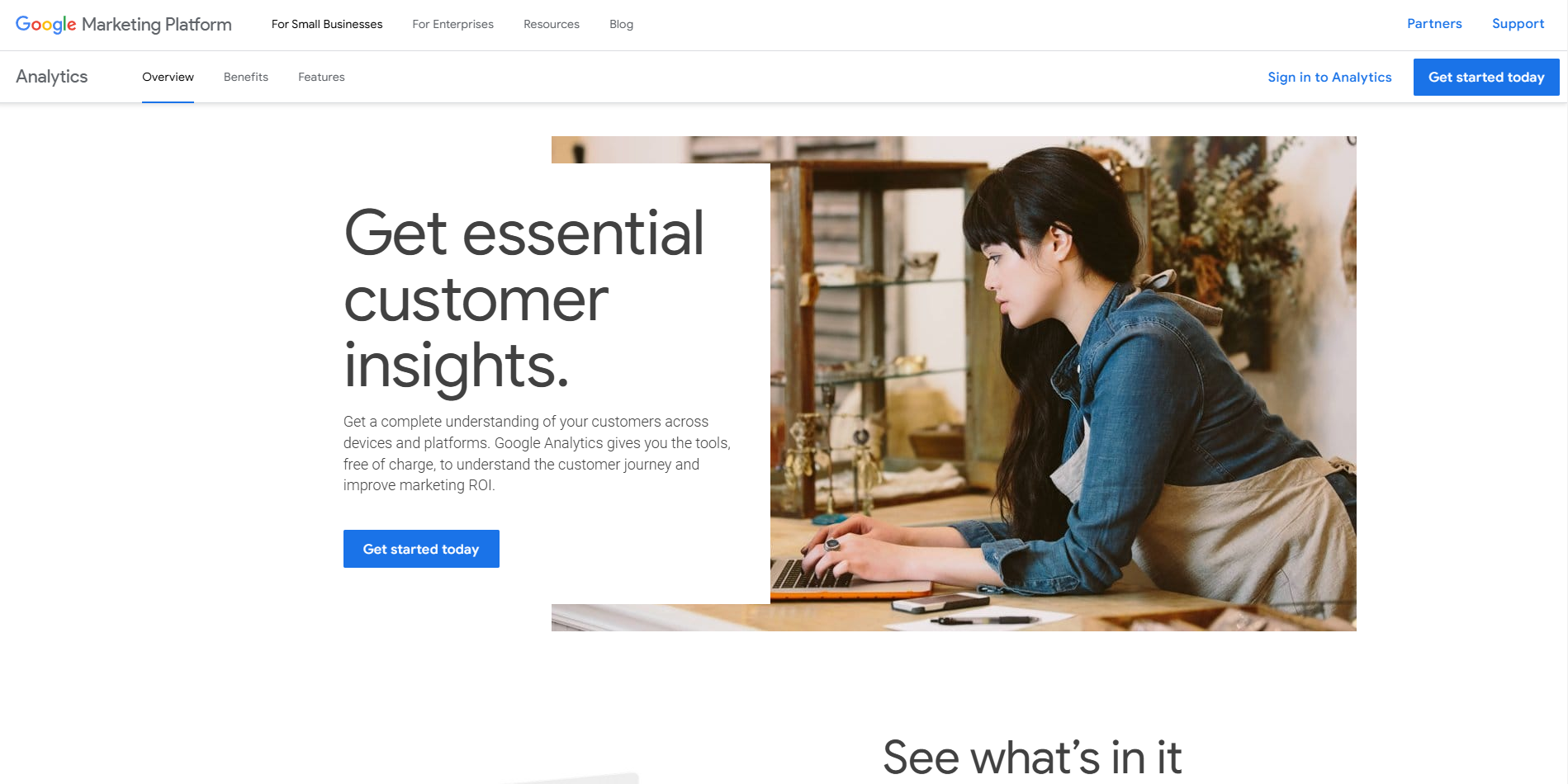 Google Analytics' website.