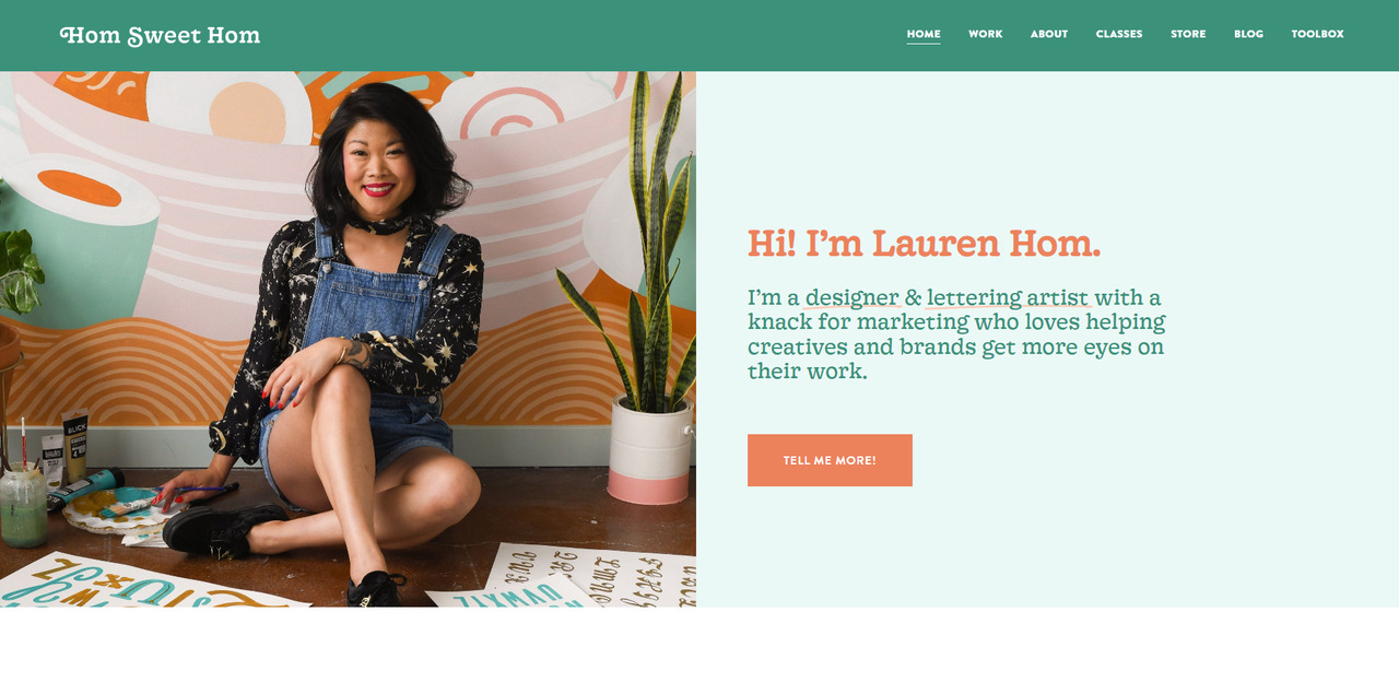 Hom Sweet Hom's portfolio website.