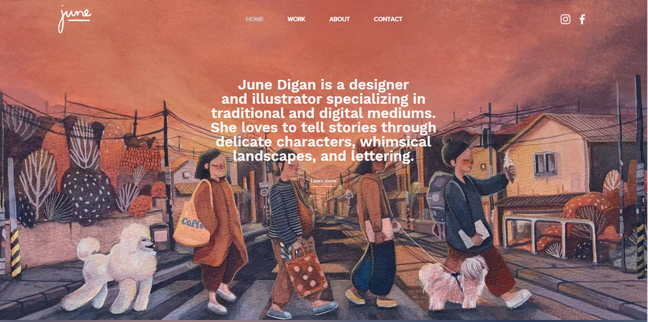 June Digan's portfolio website.