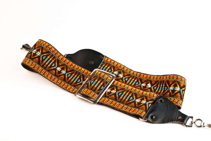 Colorful camera strap.