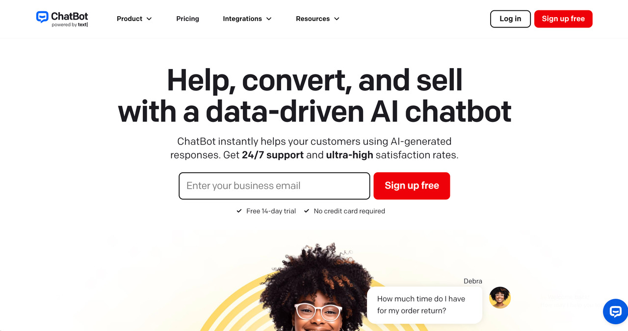 ChatBot's homepage