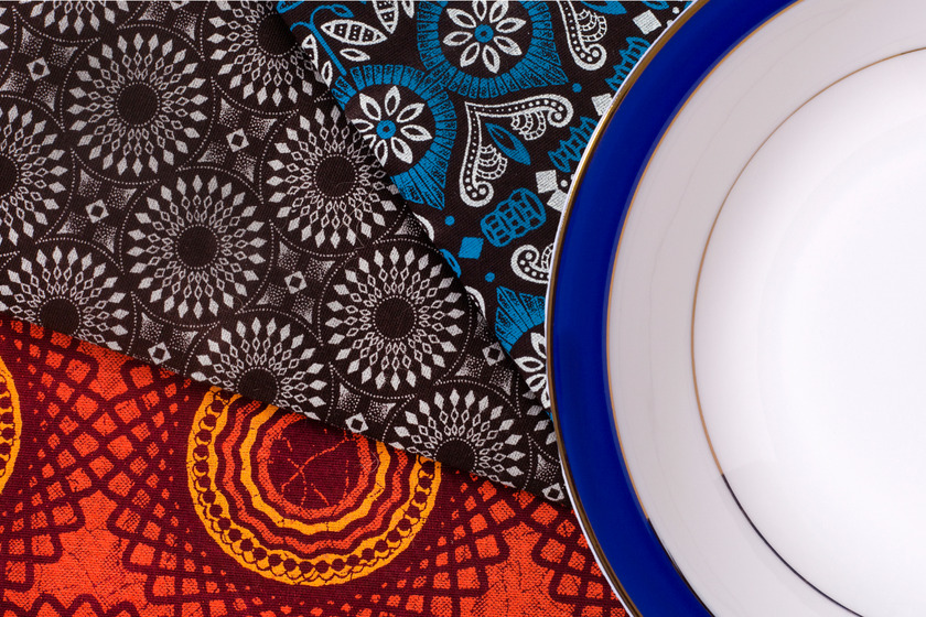 Placements crafted from vibrant, colorful fabrics.