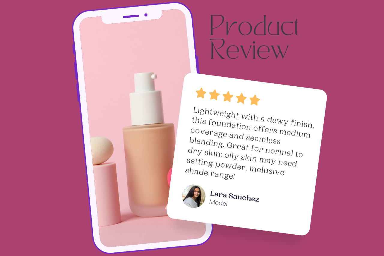 Sample product review from a teenager customer about foundation.