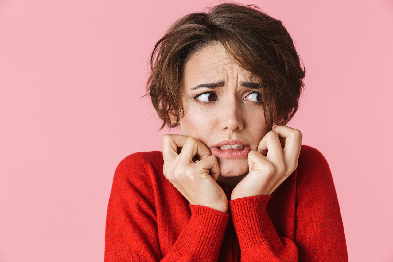 Female participant showing Scared Expression. 
