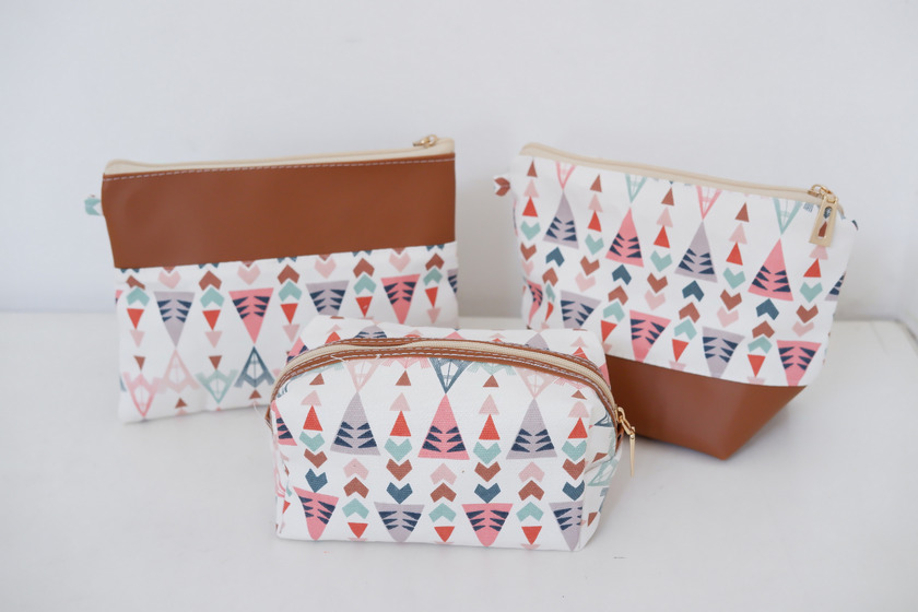 Handmade make up pouch and stationary pouch.