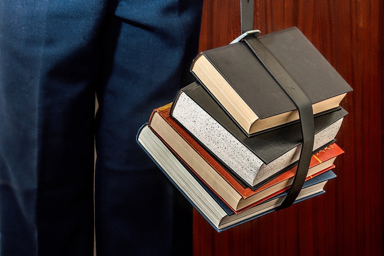 A bundle of books.