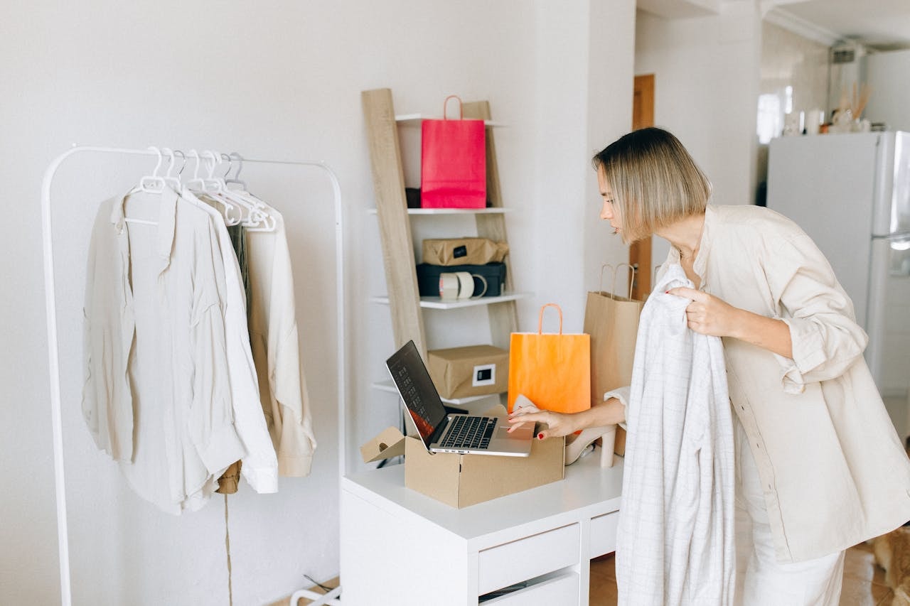 A business owner checking orders on the site