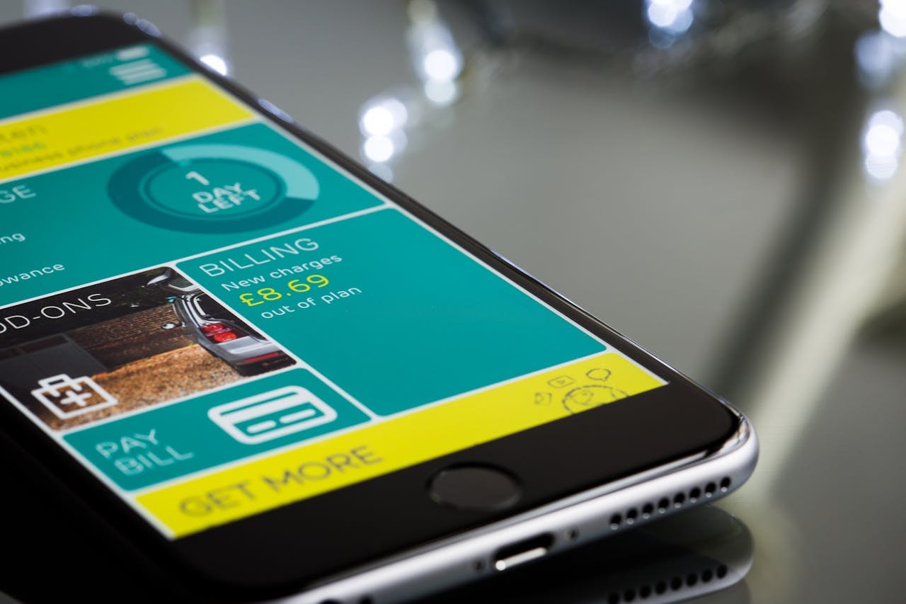 A close-up photo of a mobile app