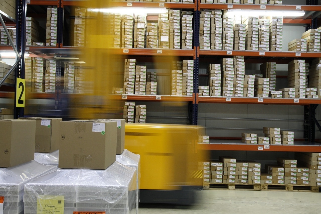 A shipment storage area