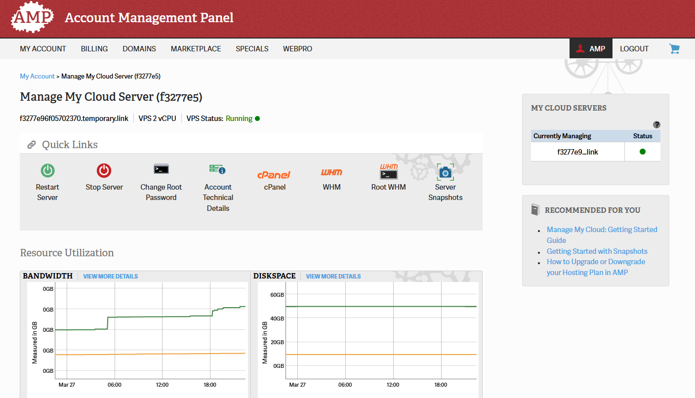 Account Management panel