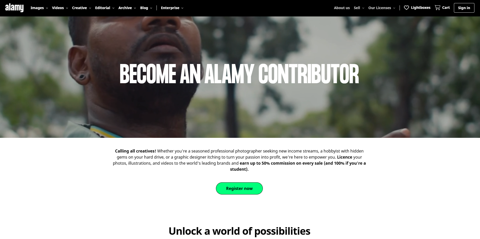 Alamy's wbesite.