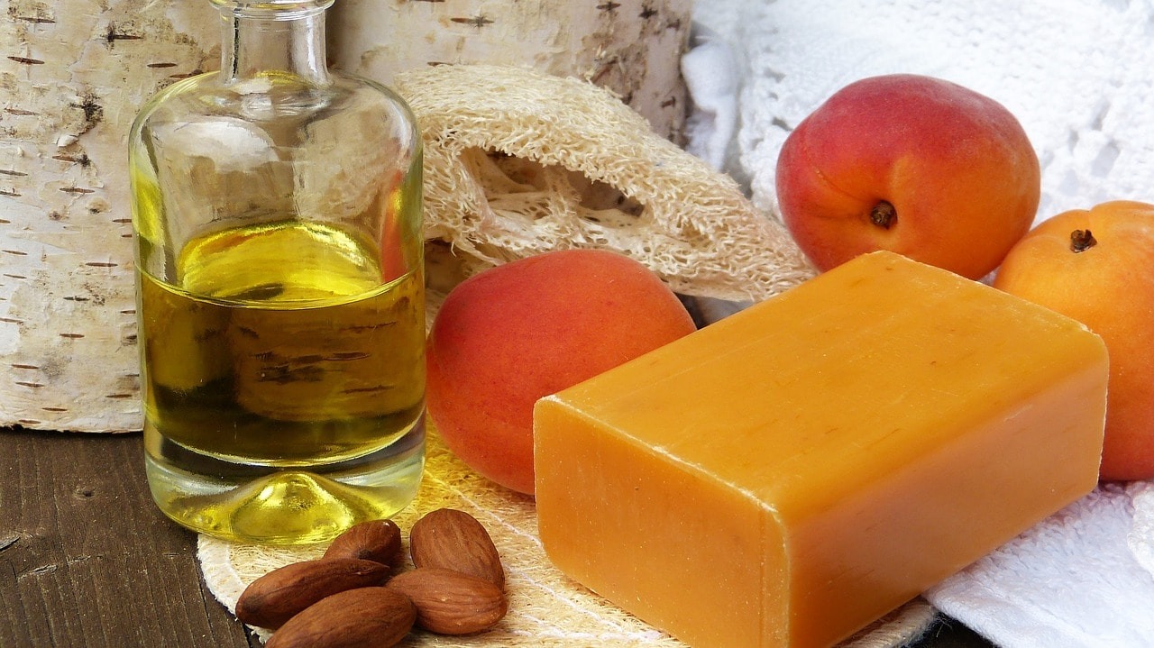 Almond oil used to make soap.