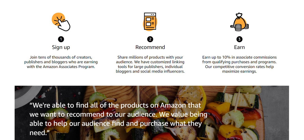 Amazon page for referrals to buyers.
