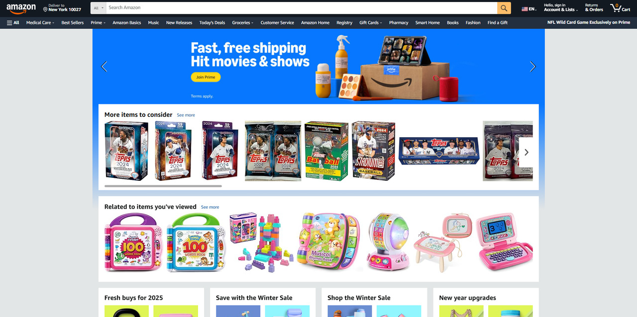 Amazon's website screenshot