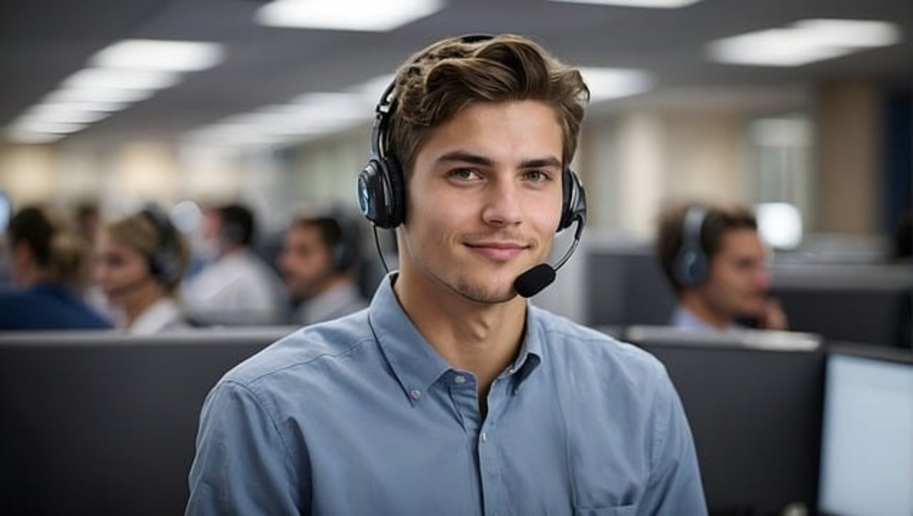 An agent in a customer service call center.