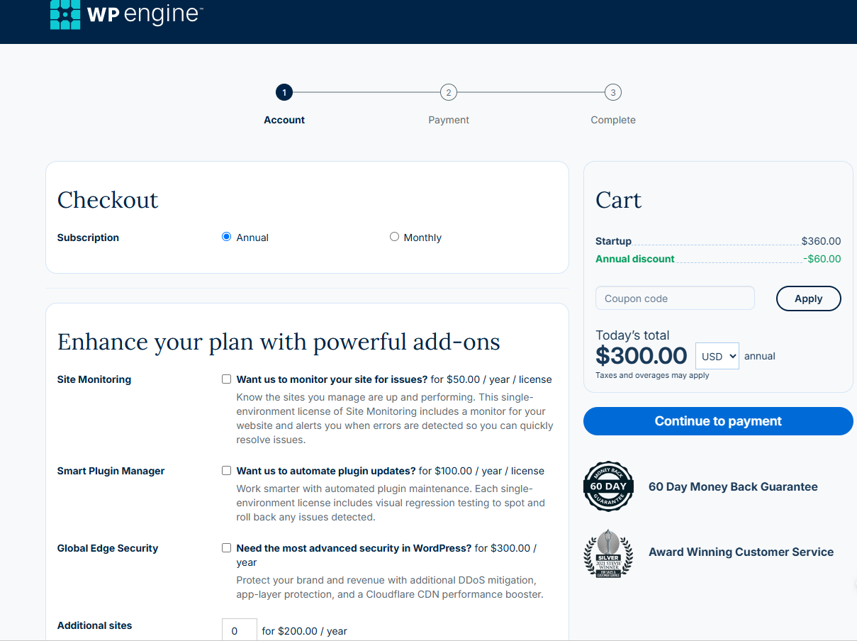 WP Engine registration form