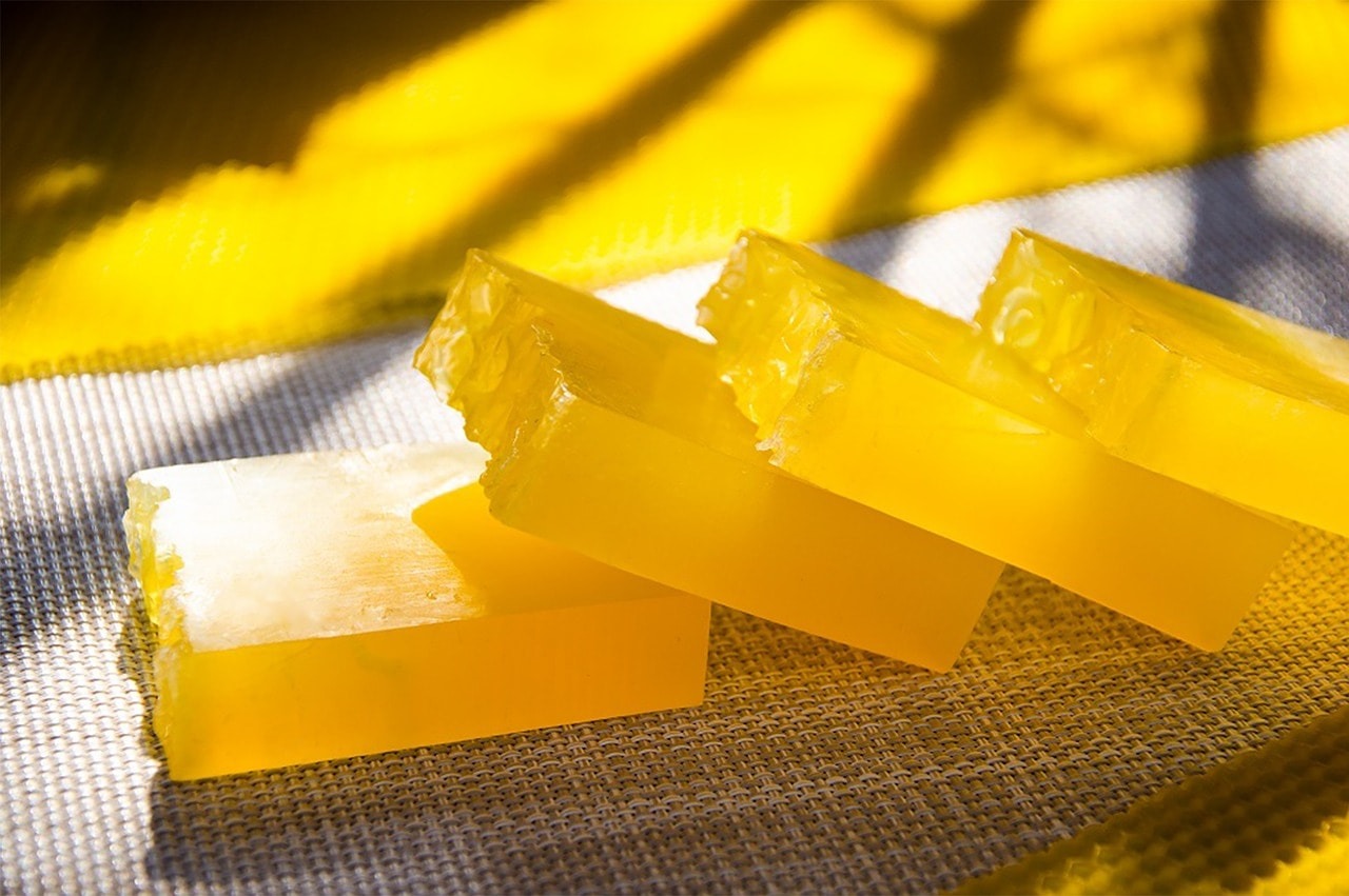 Cooled honey soap.