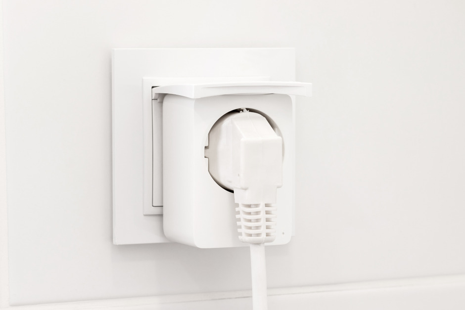 Electrical outlet with smart plug.