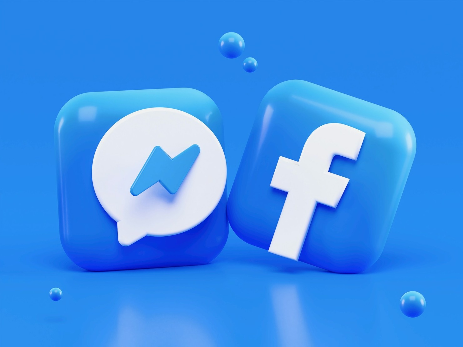 Facebook logos rendered in 3D