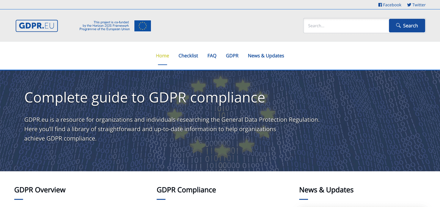 GDPR's website