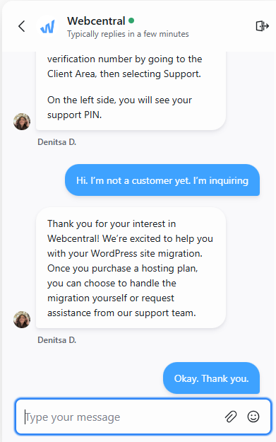 Webcentral livechat