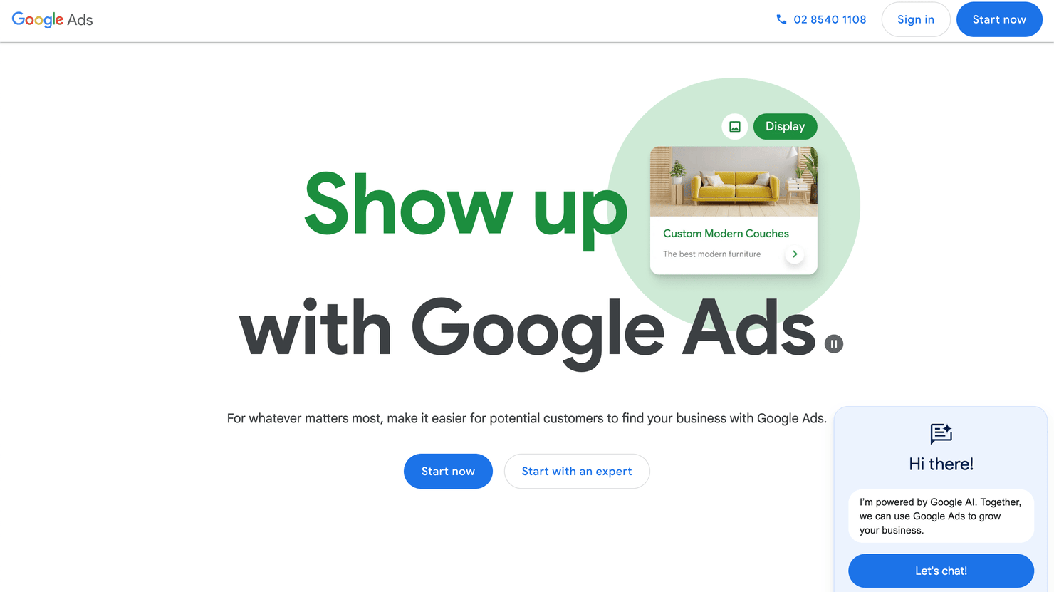 Google Ad's website