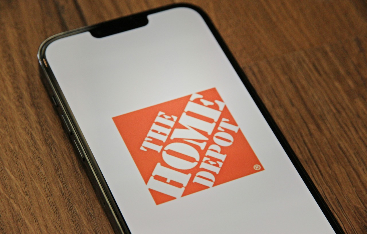Home Depot page on a phone.