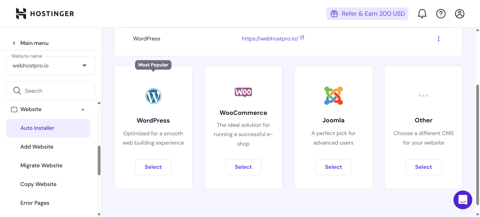 Hostinger Installation of Applications and Plugins