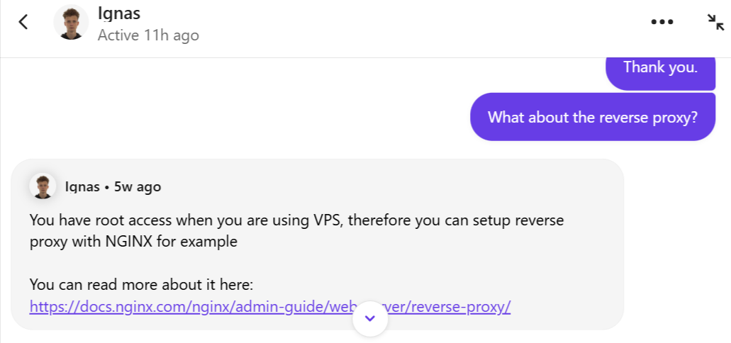 Hostinger Livechat support