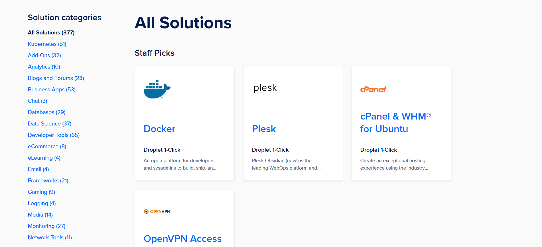 Digital Ocean marketplace