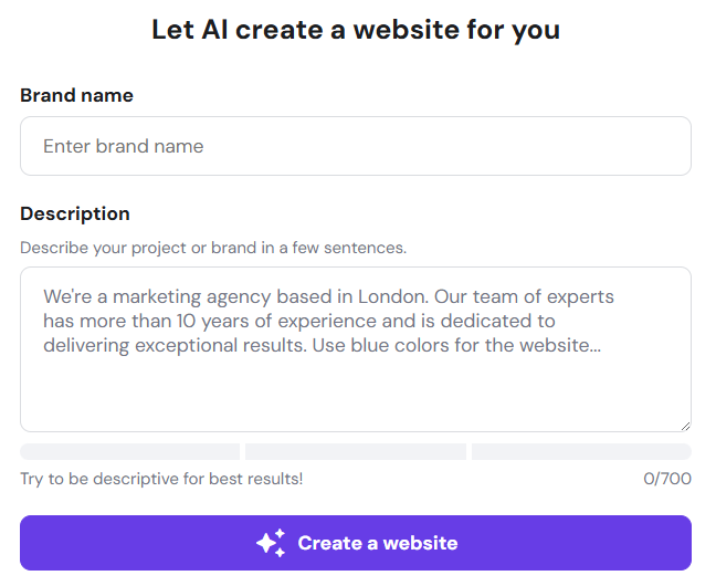 Créateur de site en IA