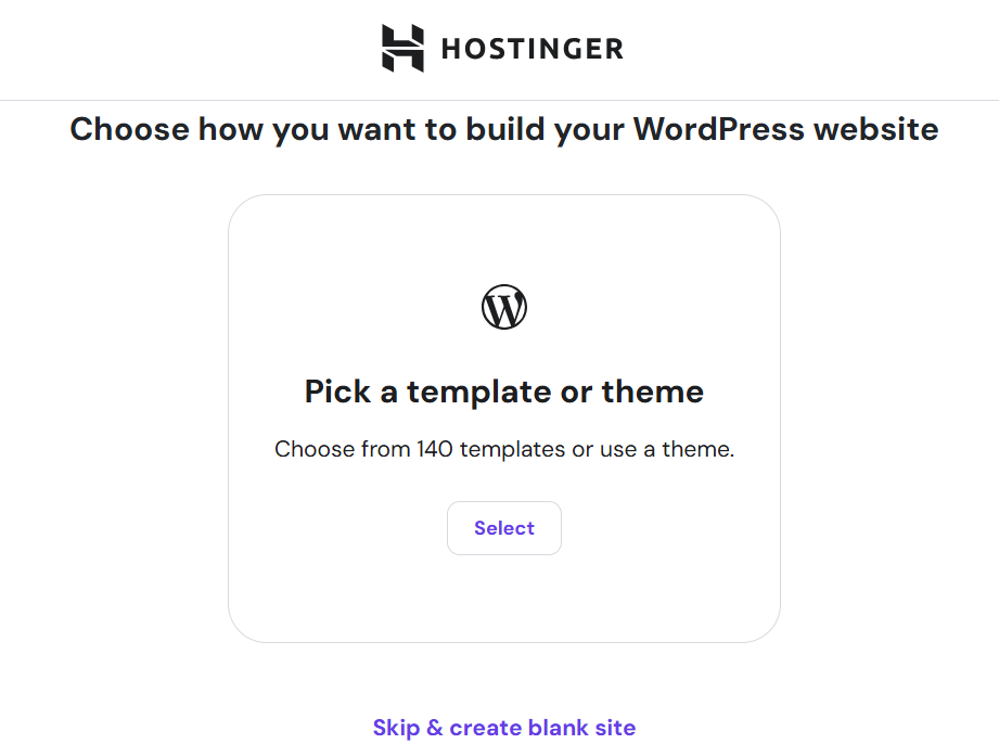 Hostinger WP templates