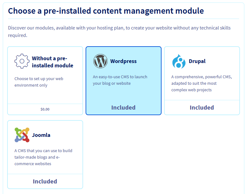 Pre-installed modules