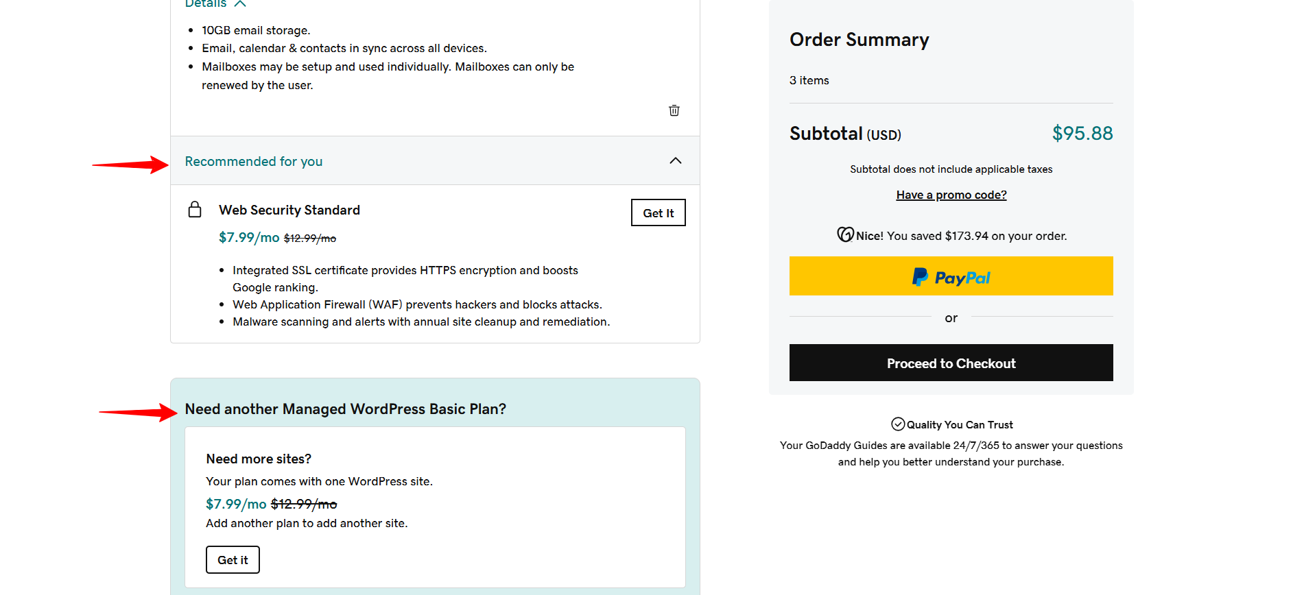 Godaddy Checkout