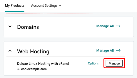 Manage button