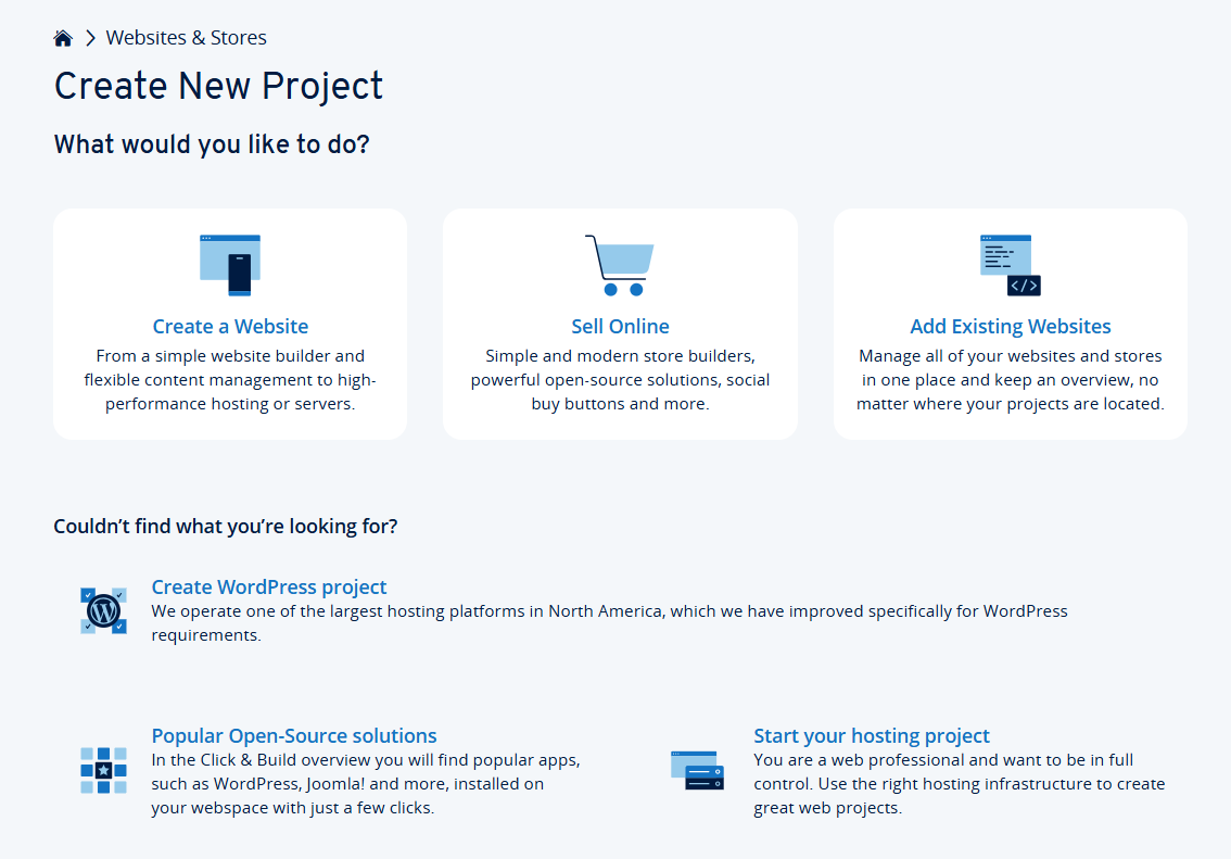 IONOS Website creating