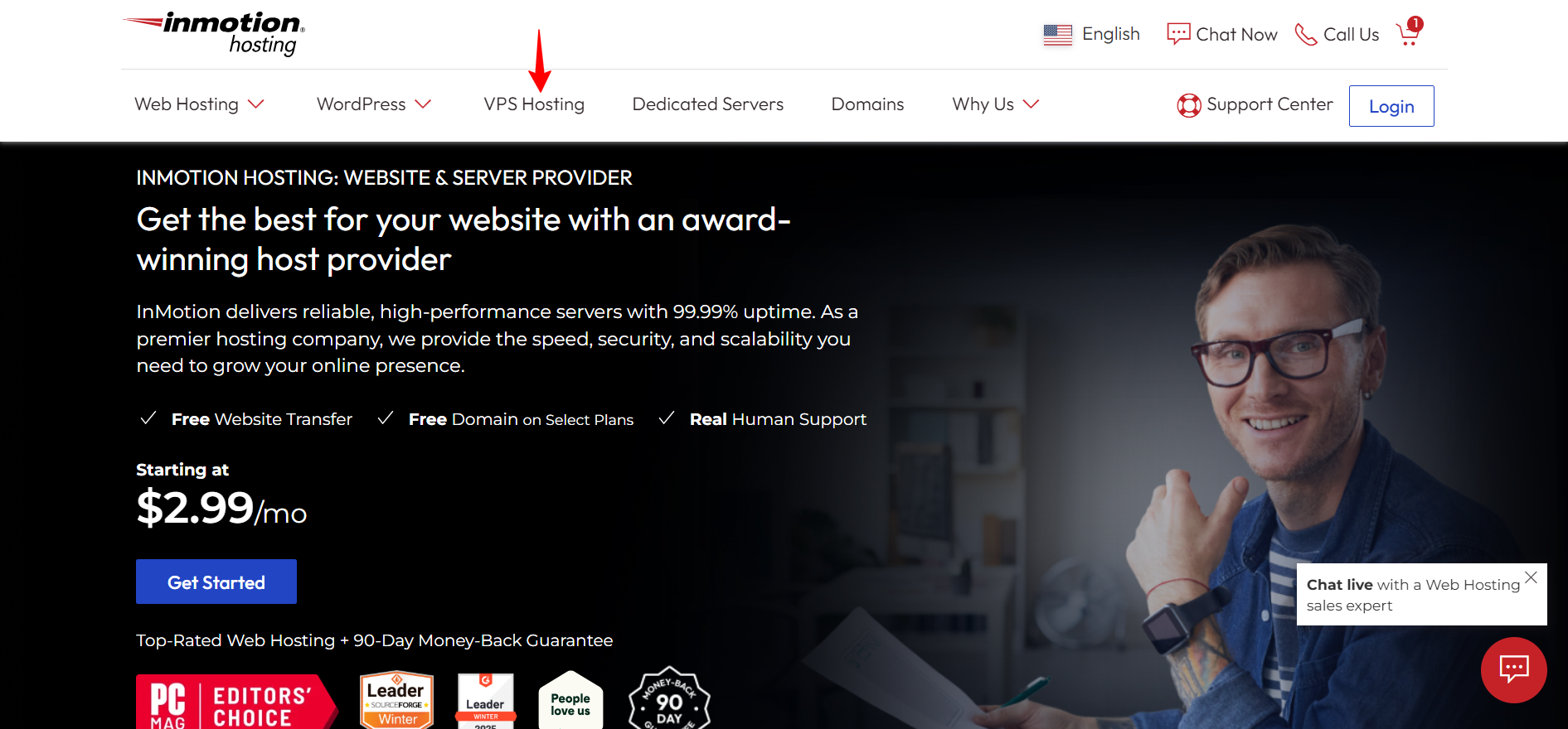 Tlačítko VPS Hosting