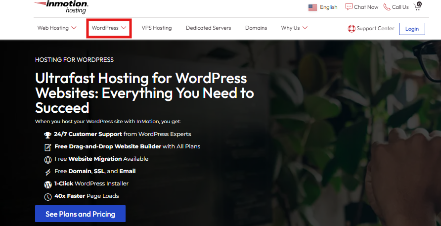 Wordpress hosting button