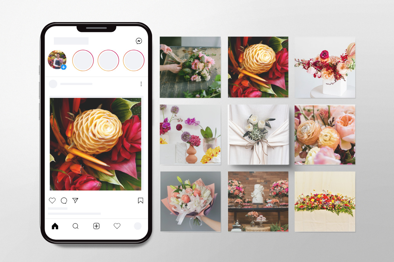 Instagram sample post of florist.