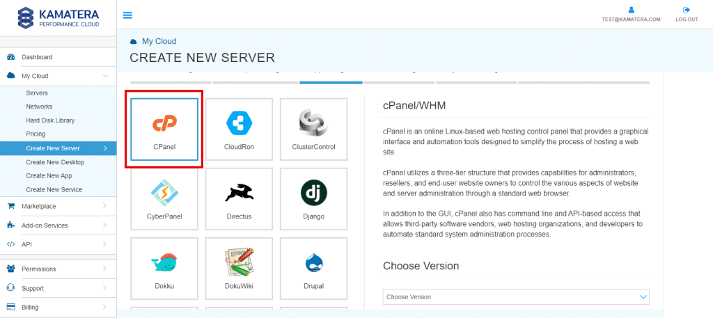 CPanel button