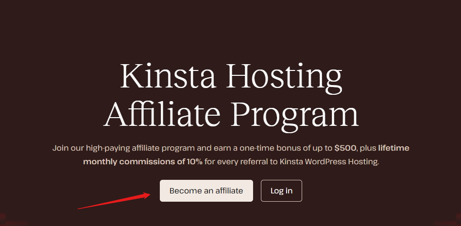 Kinsta signup form step one showing signup button