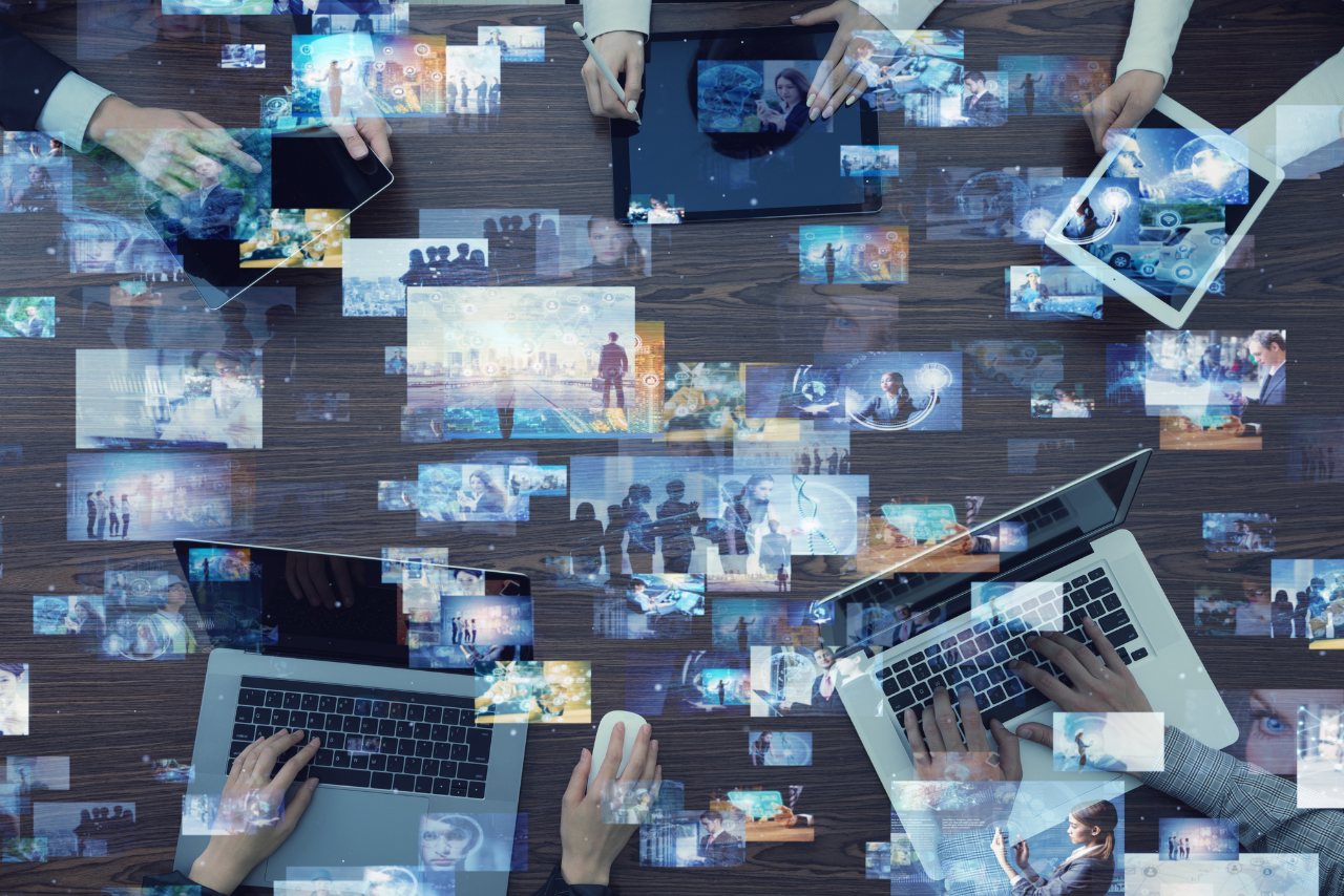 Multiple gadget users stream and watch different videos online.