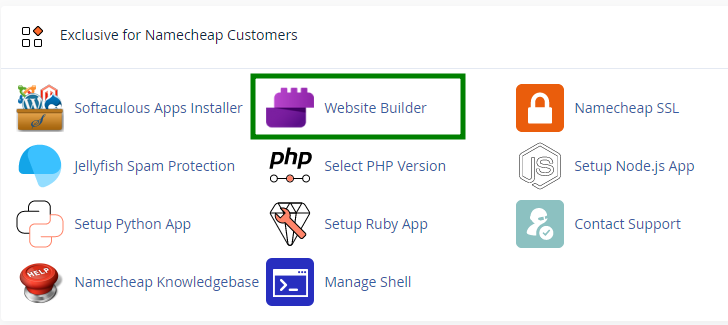 Website Buider button