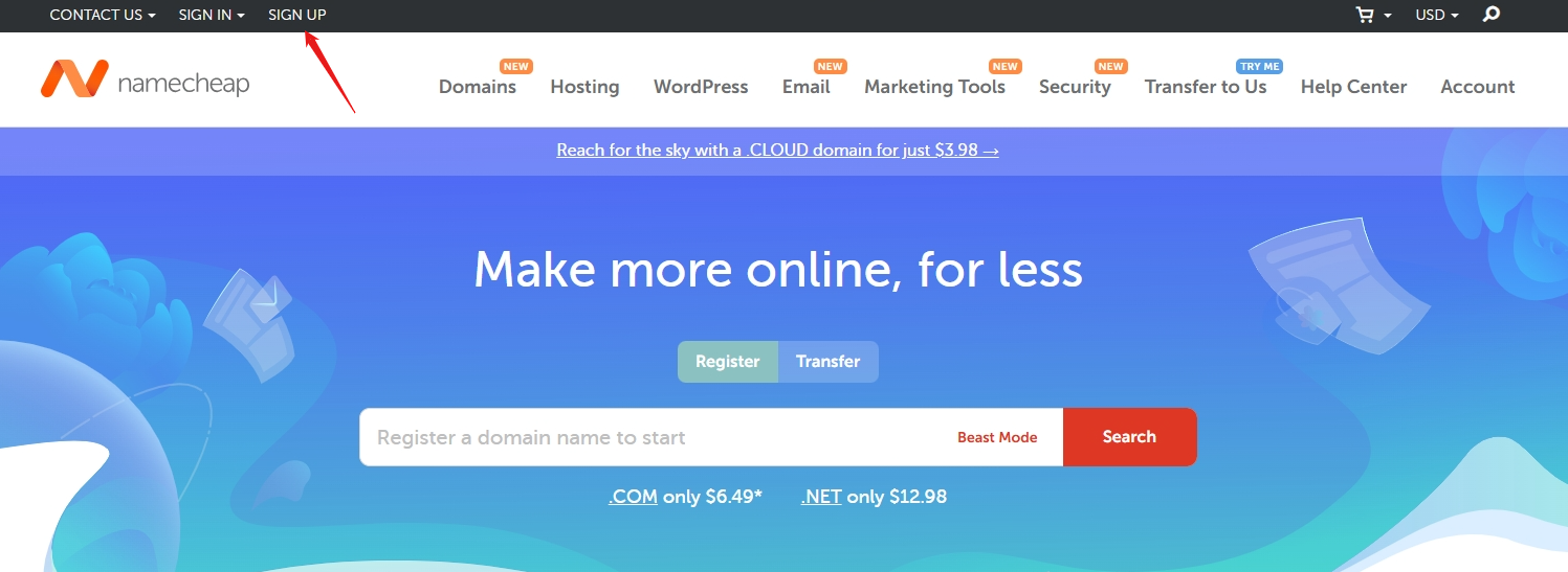 signup form