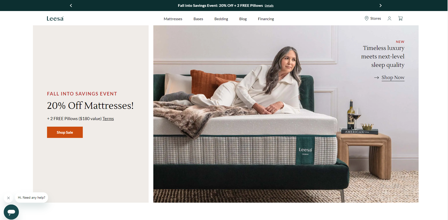 Online store of Leesa.