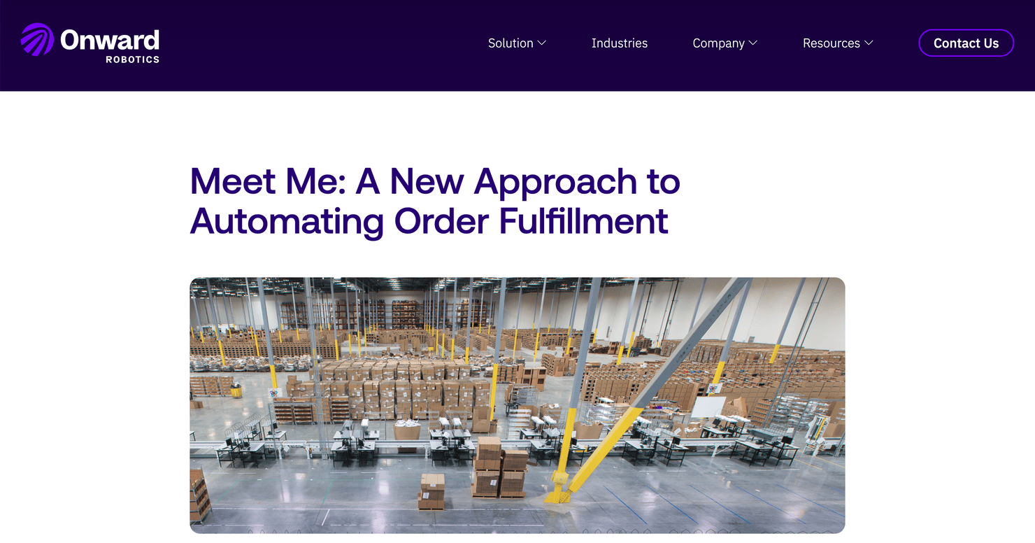 Onward Robotics, automating order fulfillment