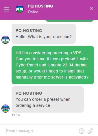 Livechat conversation