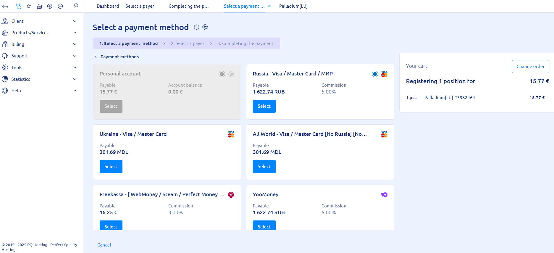 Payment methods