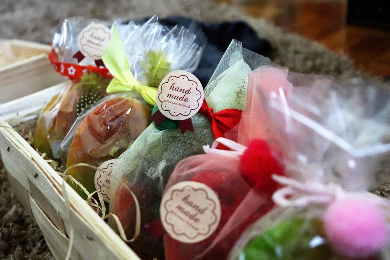 Packaged handmade soap.